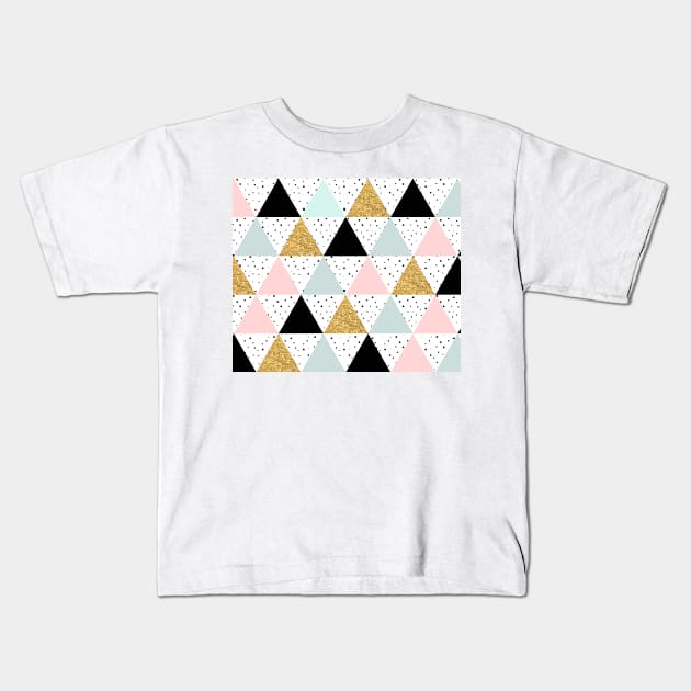 Geometric serendipity - Scandinavian blush and mint Kids T-Shirt by RoseAesthetic